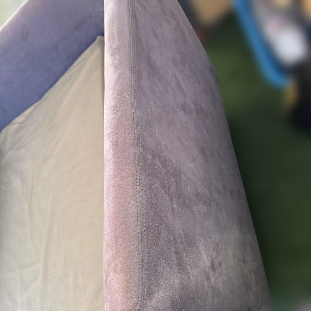 薄紫色 スエード調 アームチェア