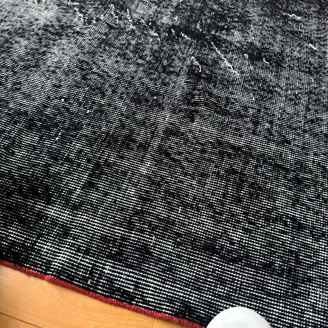 116.5×213.5オーバーダイ　ワンカラー赤ステッチ　トルコヴィンテージラグ