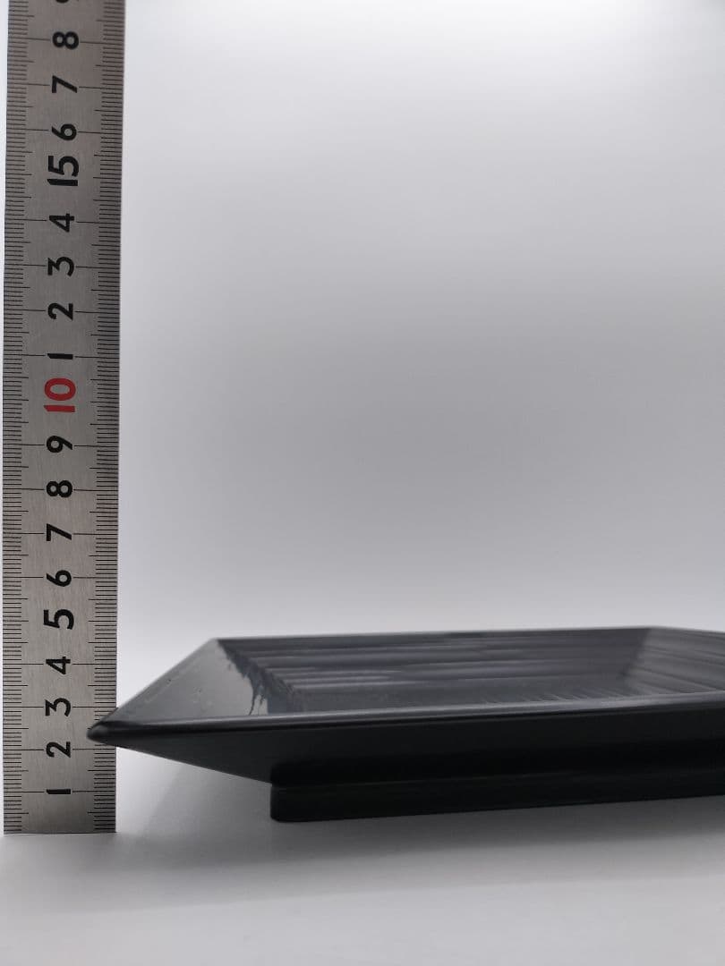 c845 四方盆 黒一閑 宗完書付 木村表恵作 木箱 茶道具 古物