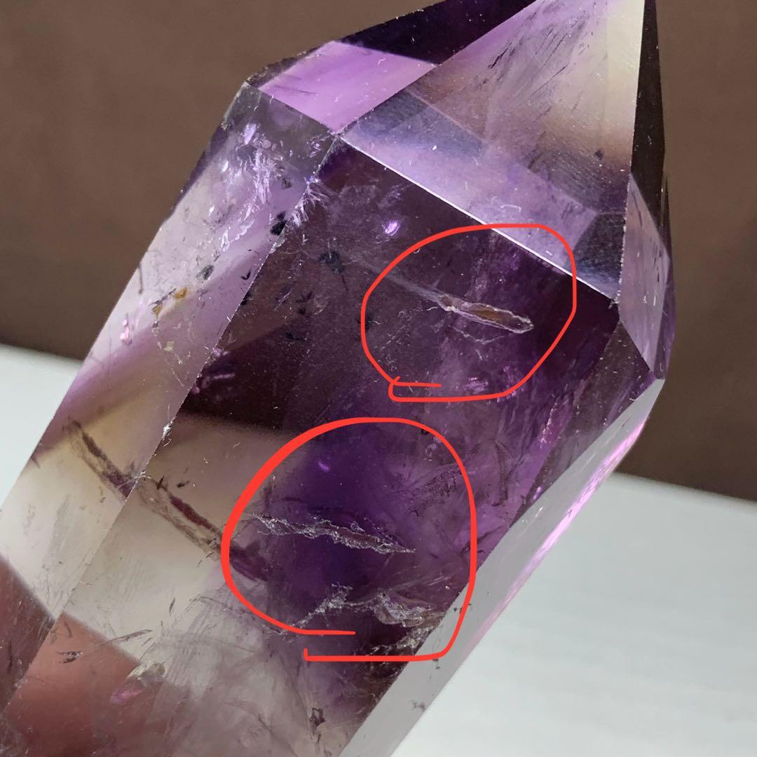 (訳)ロマネシュ鉱入り☆透明度抜群☆アメジストポイント