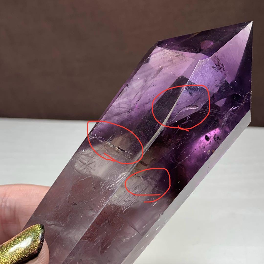 (訳)ロマネシュ鉱入り☆透明度抜群☆アメジストポイント