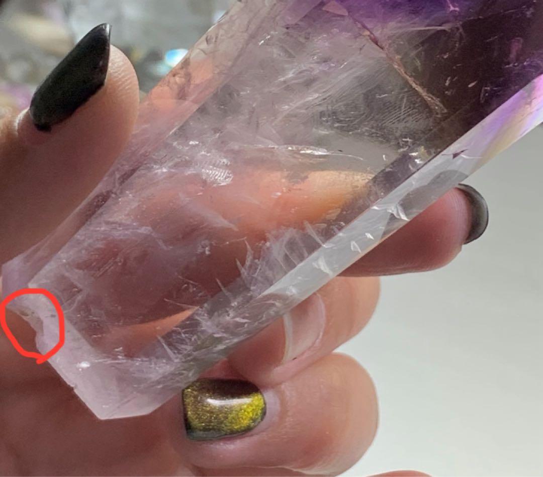 (訳)ロマネシュ鉱入り☆透明度抜群☆アメジストポイント