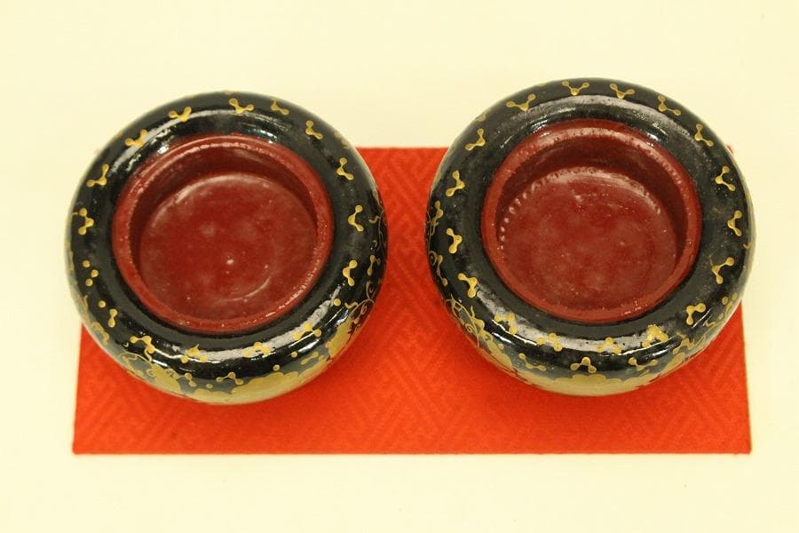 ミニチュア 古い 雛道具 木製 茶道具揃 火鉢一対(ZE358)