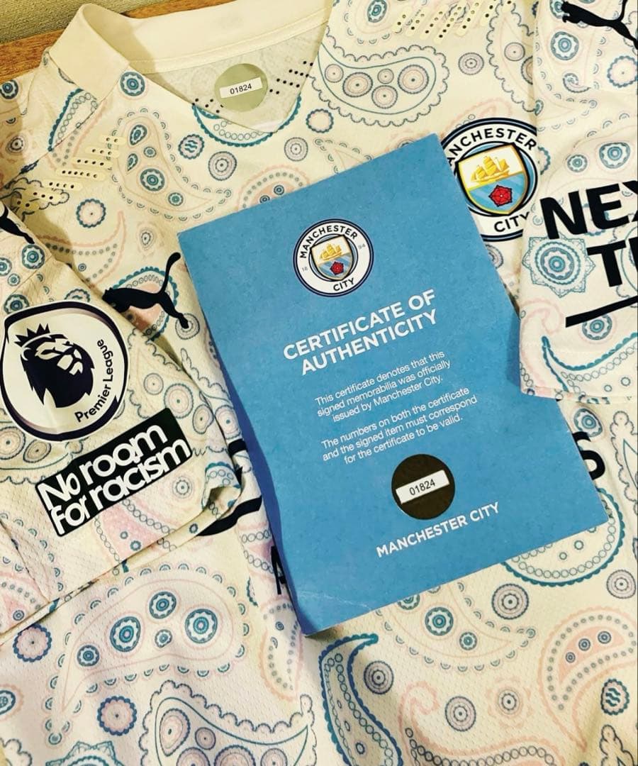 マンチェスターシティ　フォーデン　直筆サイン入り支給品ユニフォーム　証明書付き