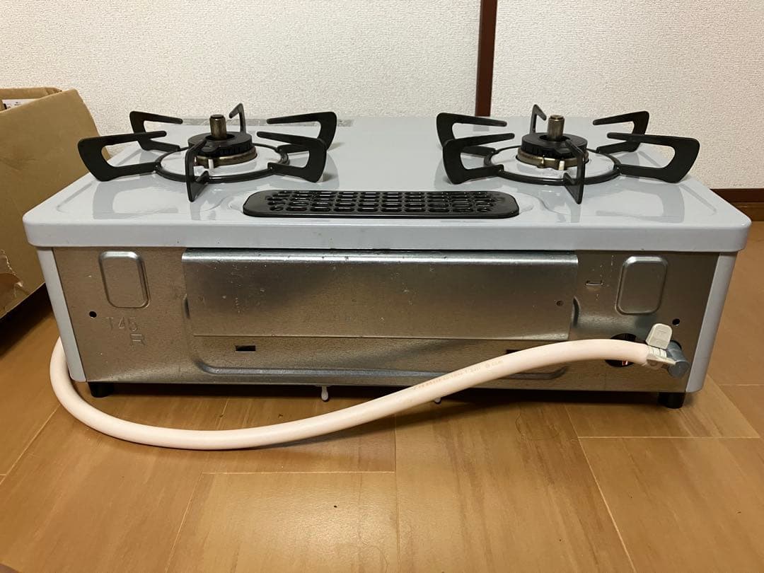 【23年式'】美品、2バーナーの都市ガス用ガスコンロ、ホワイト