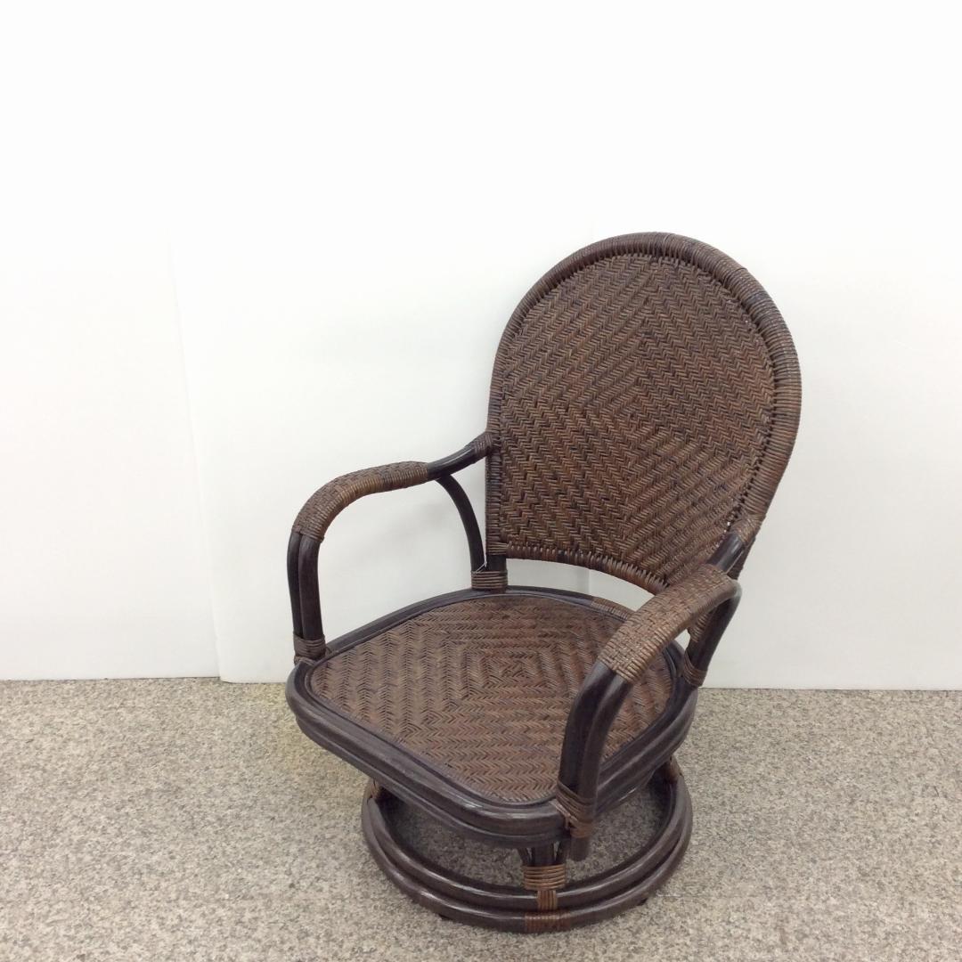 未使用品 カザマ オリッサ ハイバックシーベルチェア ラタン 回転式 1