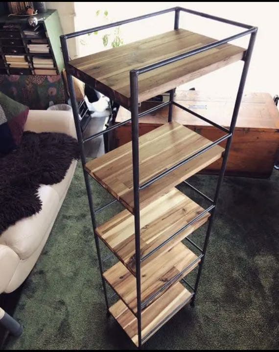 アイアン家具　シューズラック　シェルフ  男前　無骨　オーダーメイド　アカシア材