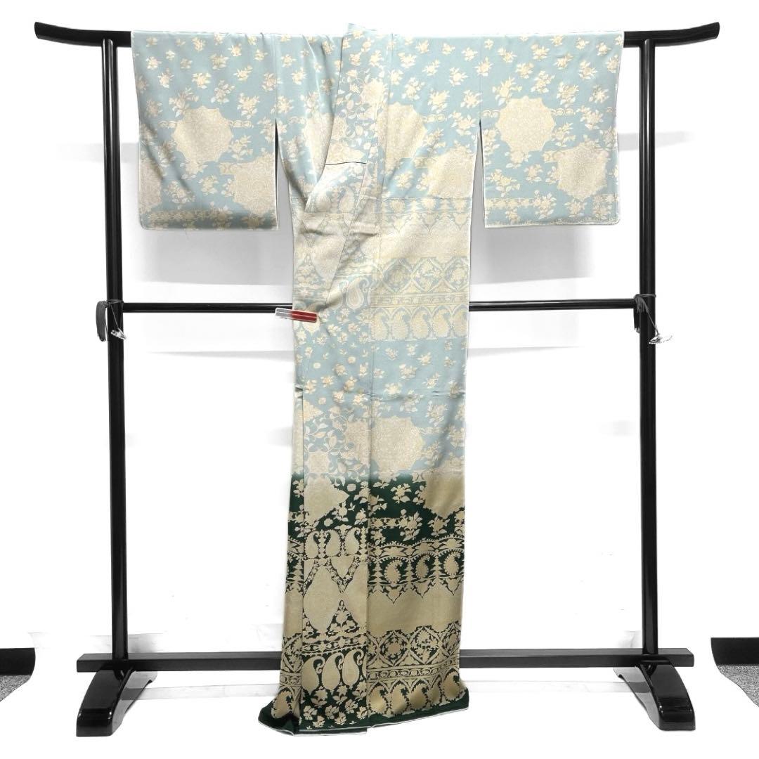 訪問着　金彩　華紋　ペイズリー　唐花　亀甲　着物　122a d