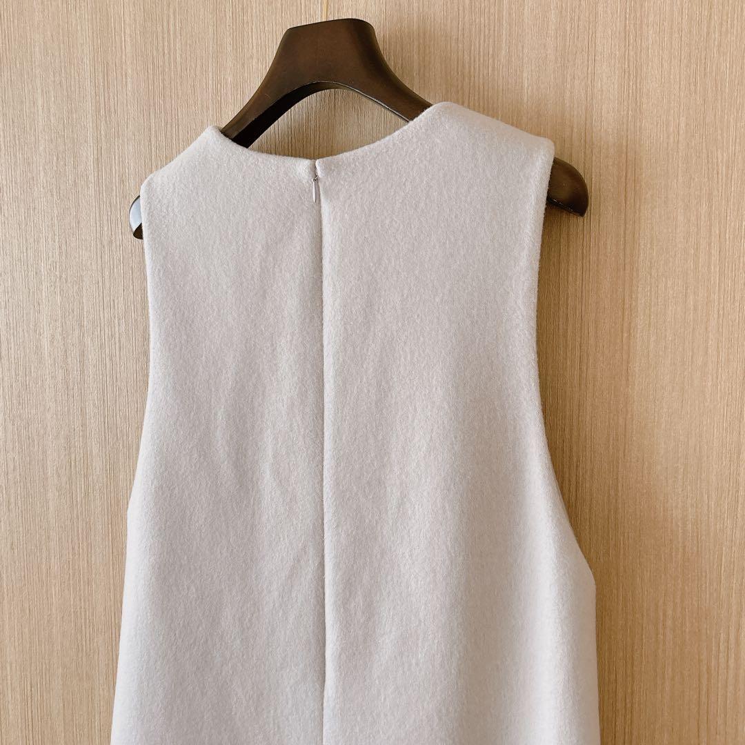 【1255】アナイ　ラッフルヘムジャンパースカート　36 ライトグレー