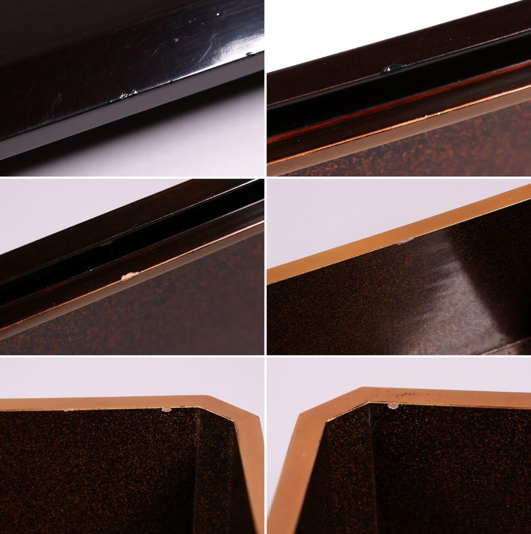 MA523 時代木製漆器 花ちらし金蒔絵 梨地 饅羹重 饅頭箱 菓子重 菓子器