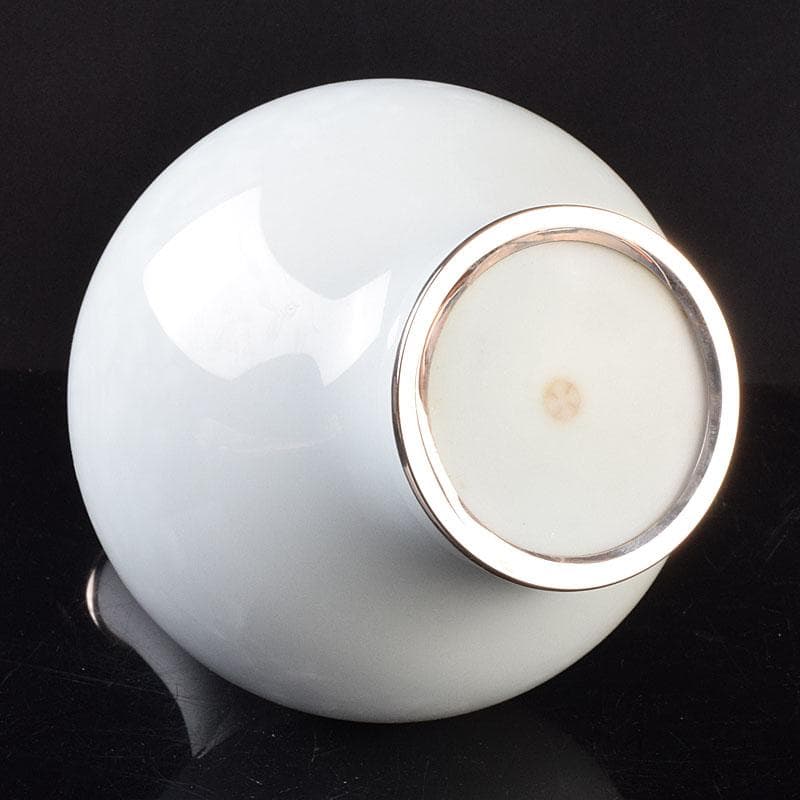 Gojyo　七宝焼　安藤七宝店造　青玉釉唐草文花瓶　共箱　D　R9181H