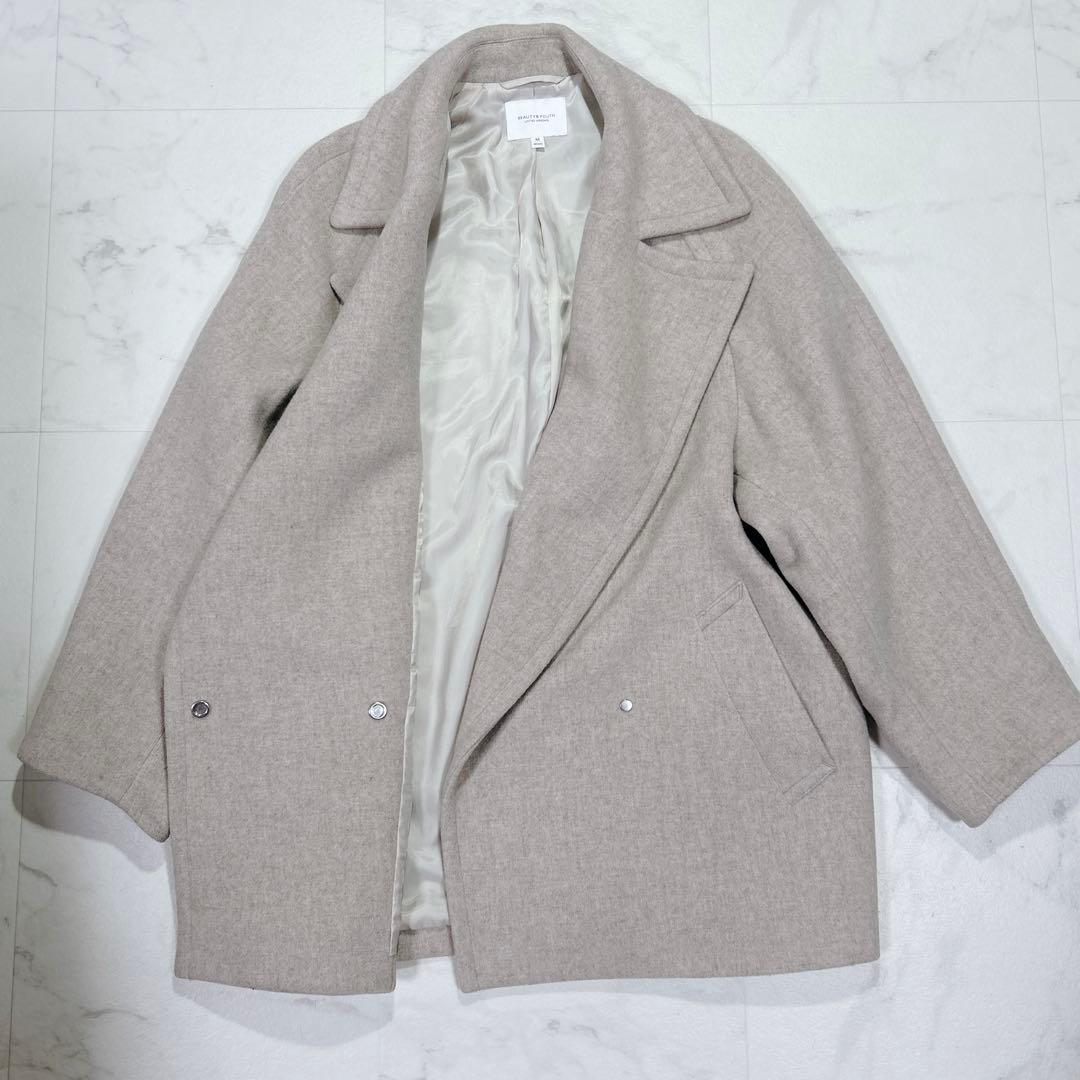 美品 MANTECOメルトンメランジミドル丈コート ユナイテッドアローズ M