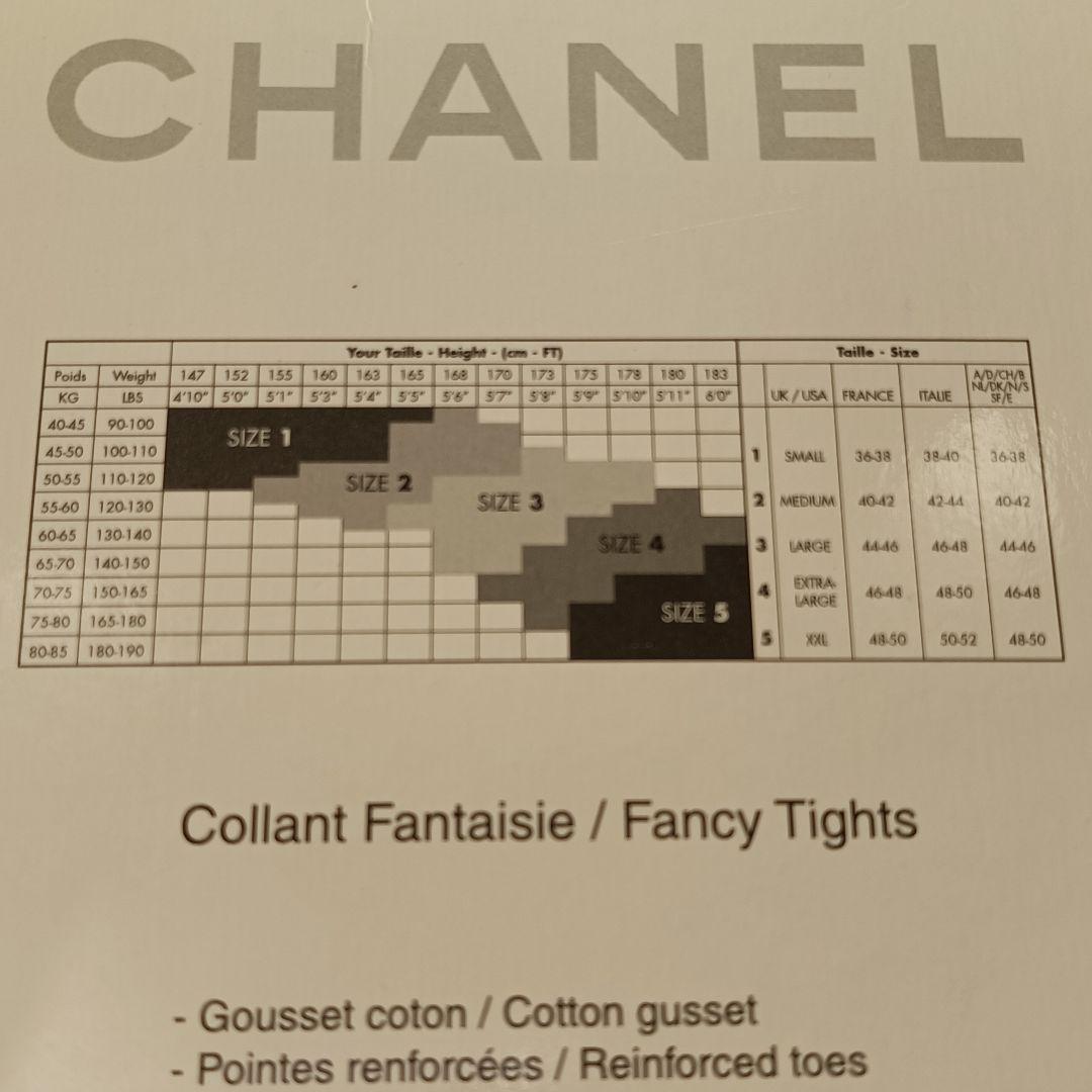CHANELロゴプリントタイツ　サイズ　2　タグなし