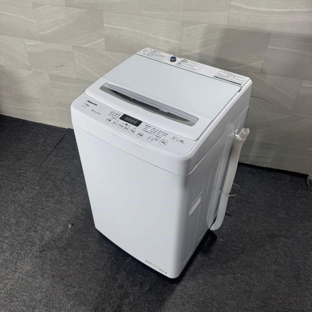 Hisense 洗濯機 7.5キロ 清掃済み 2021 ガラストップ d5197