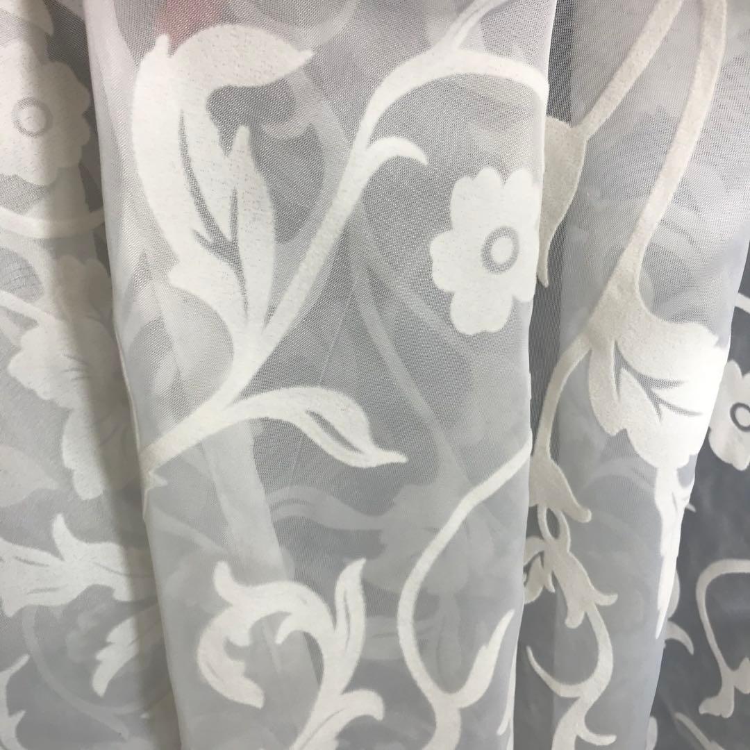 レースカーテン　幅200cm×丈198cm2枚 花柄