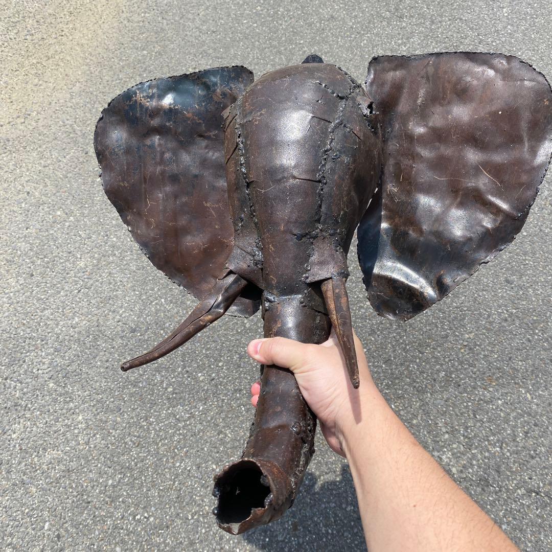 象 壁掛け USA アイアン ミッドセンチュリー 什器 オブジェ 飾り アニマル