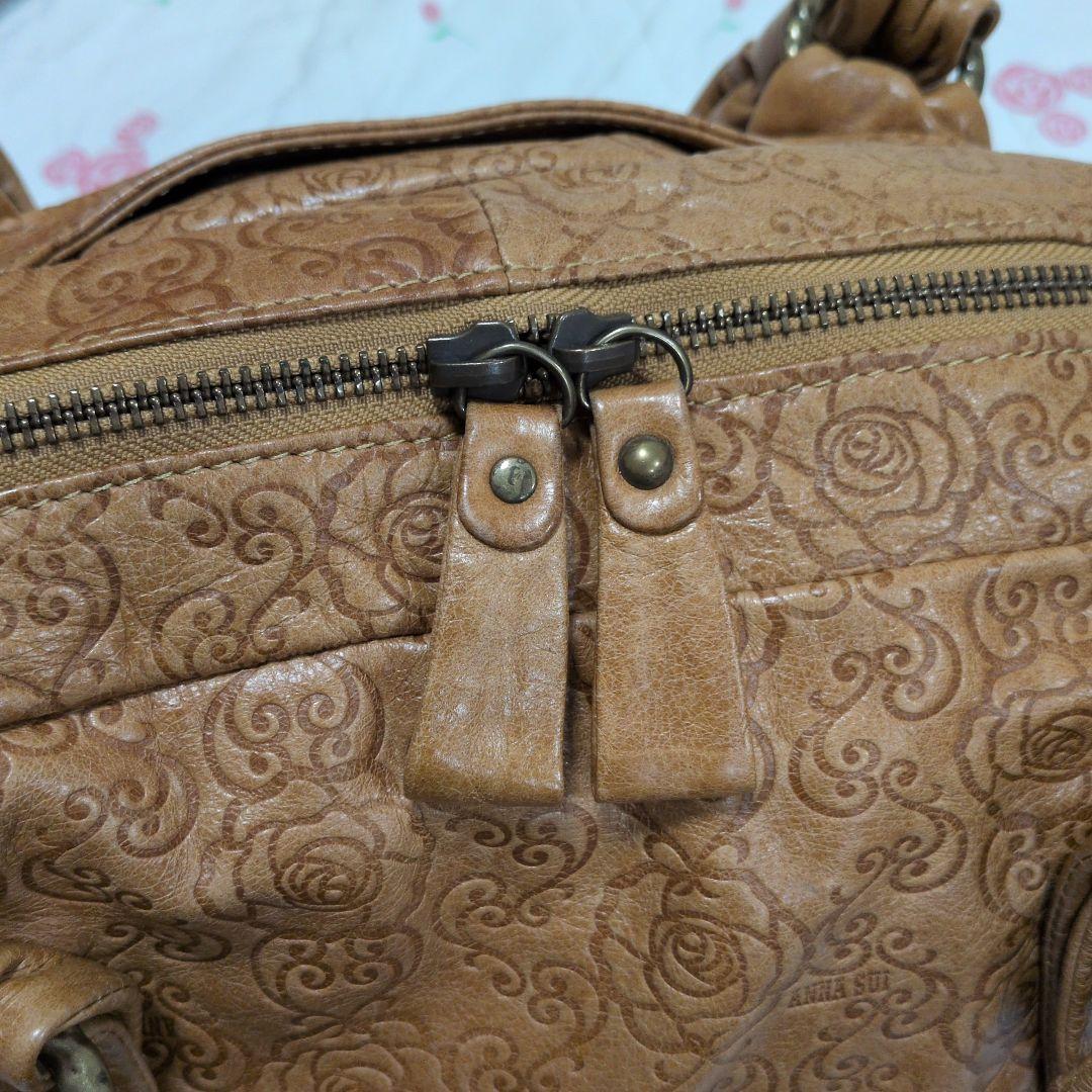 アナスイ　ANNA SUI　バッグ　ハンドバッグ　ショルダー　茶色