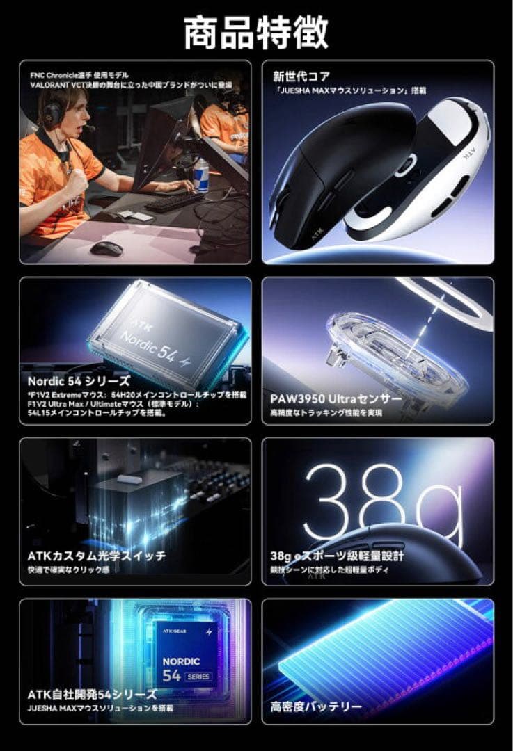 マウス・トラックボール ATK BLAZING SKY F1 EXTREME LEVIATAN