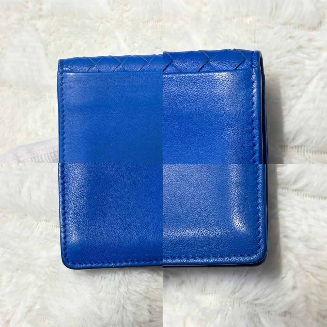【レア✨】BOTTEGA VENETA イントレチャート 名刺入れ ブルー 青