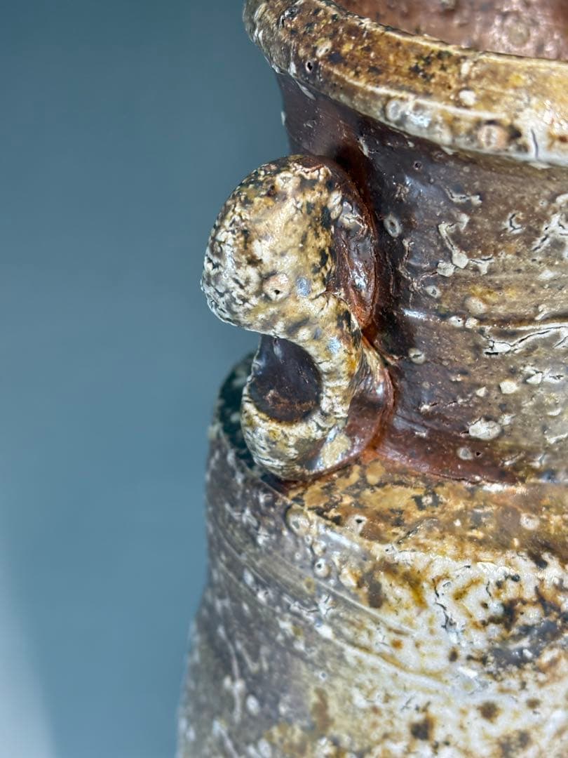 【中古品】楽山造　信楽焼花入