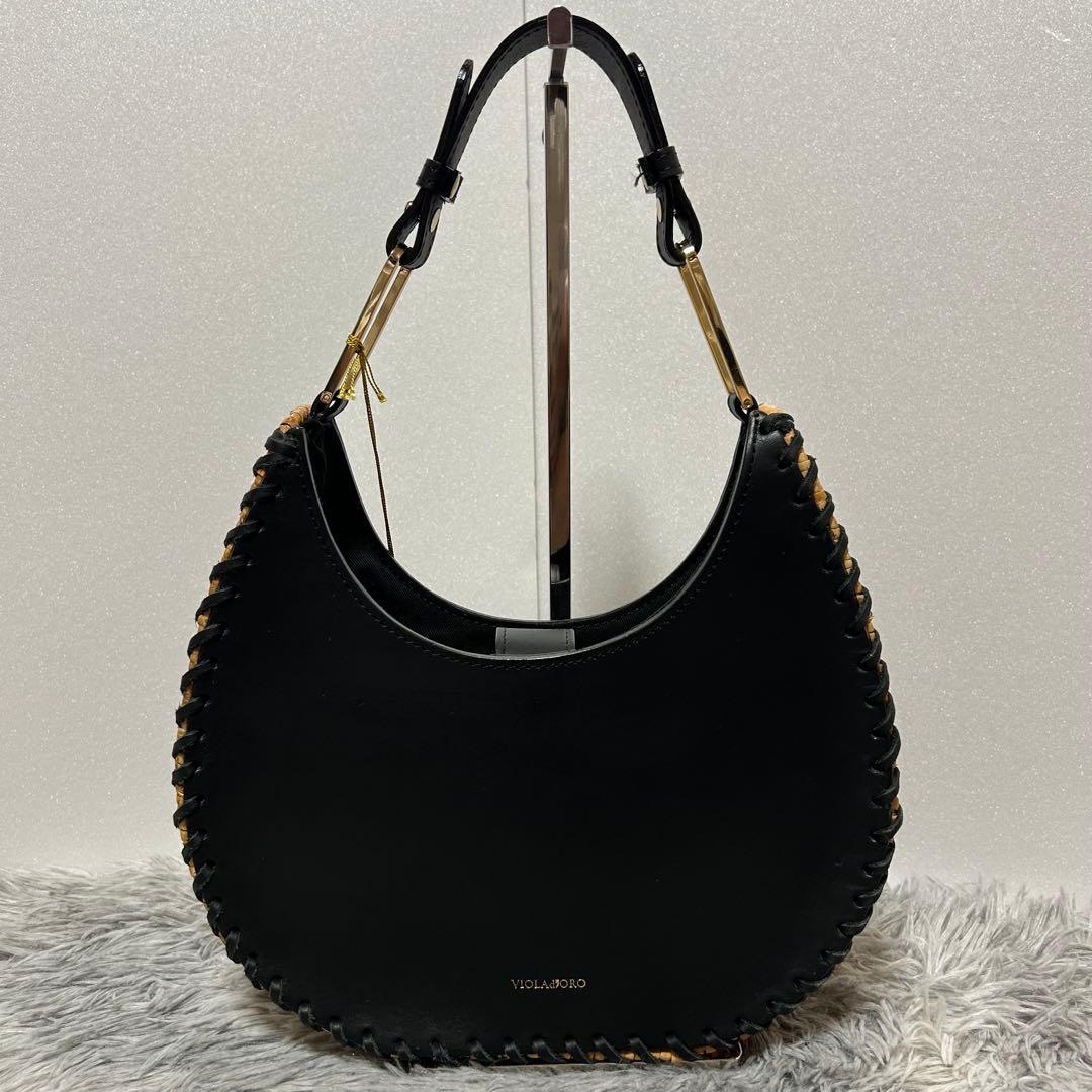【未使用】VIOLAd’ORO MIRO かごバッグ レザー×ラタン