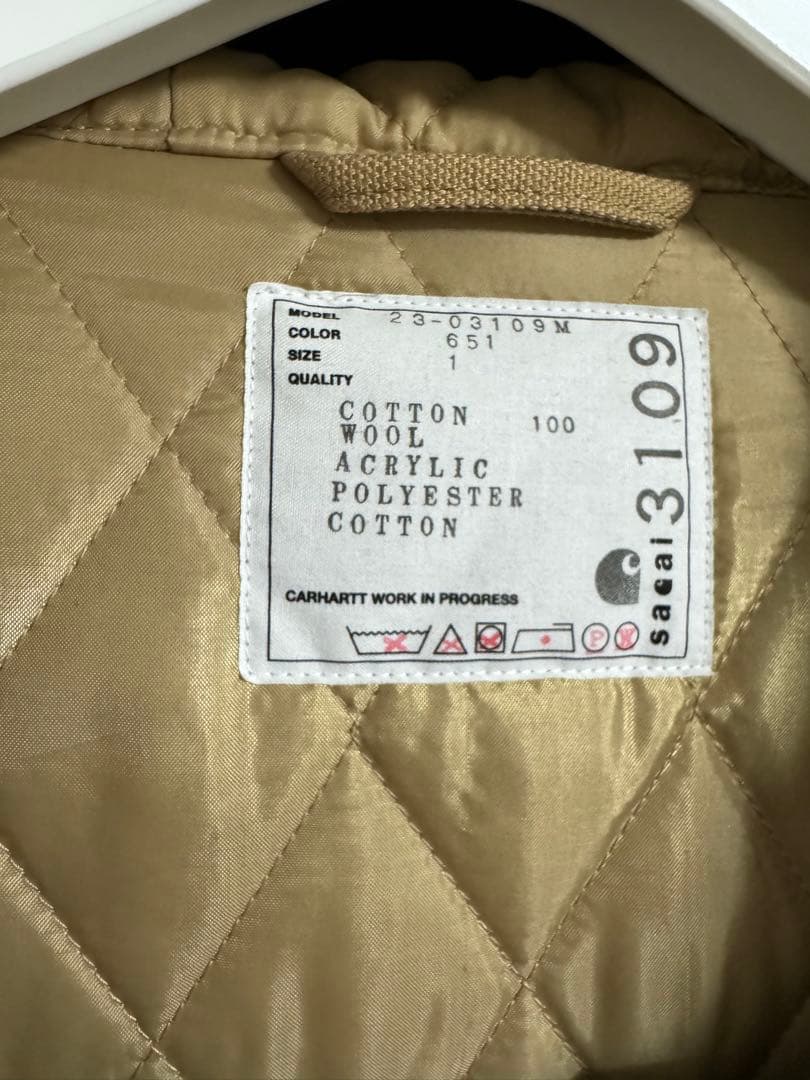 Carhartt ベージュ モッズコート サイズ1 シベリアン sacai