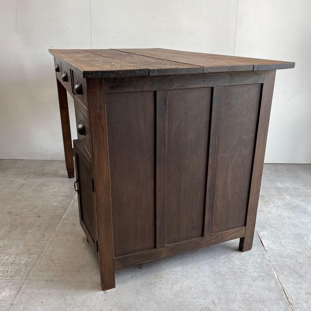 アンティーク 片袖机 デスク テーブル 昭和レトロ z483