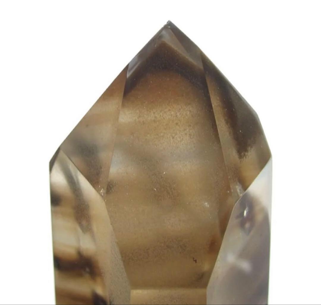 プラチナルチル入り☆ブラウン ファントム水晶ポイント　オールドストック