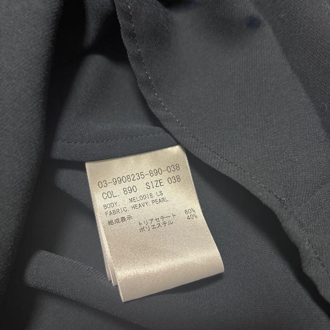 theory luxe ネイビー長袖ブラウス38