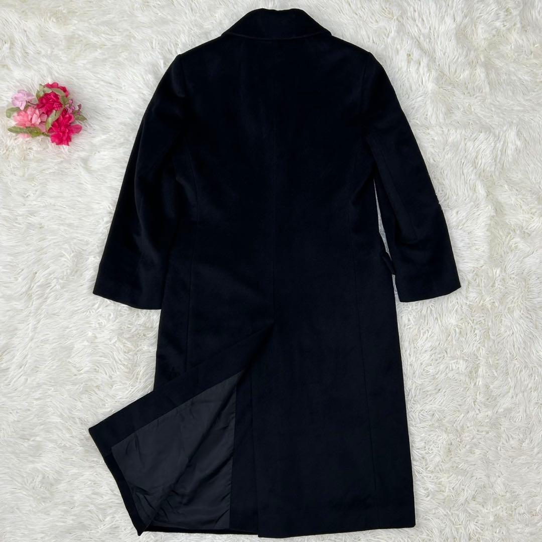 【極美品/L】バーバリー チェスターコート アウター アンゴラ混 Aライン 黒