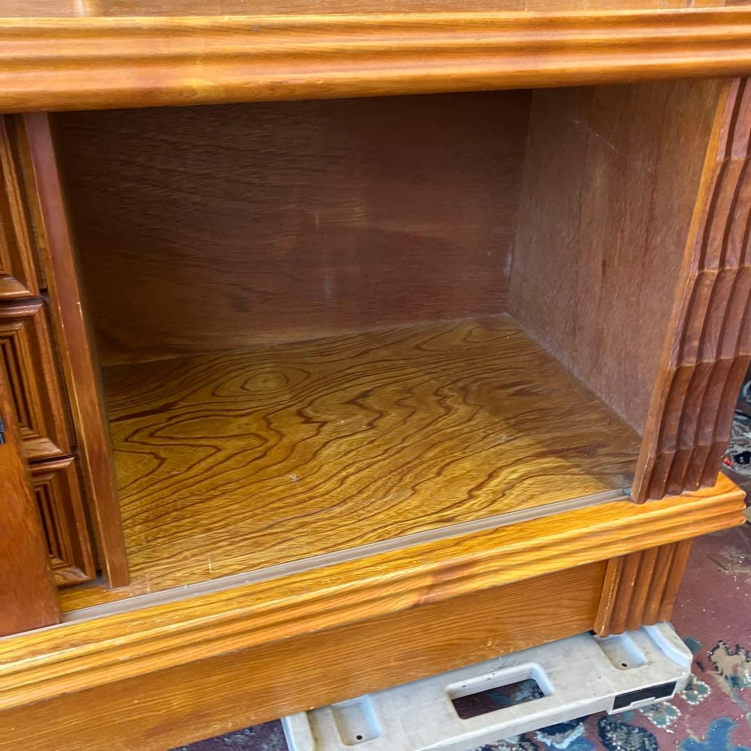 昭和レトロ 北城産業 大型 木製サイドボード 飾り棚 古家具 古道具 ビンテージ