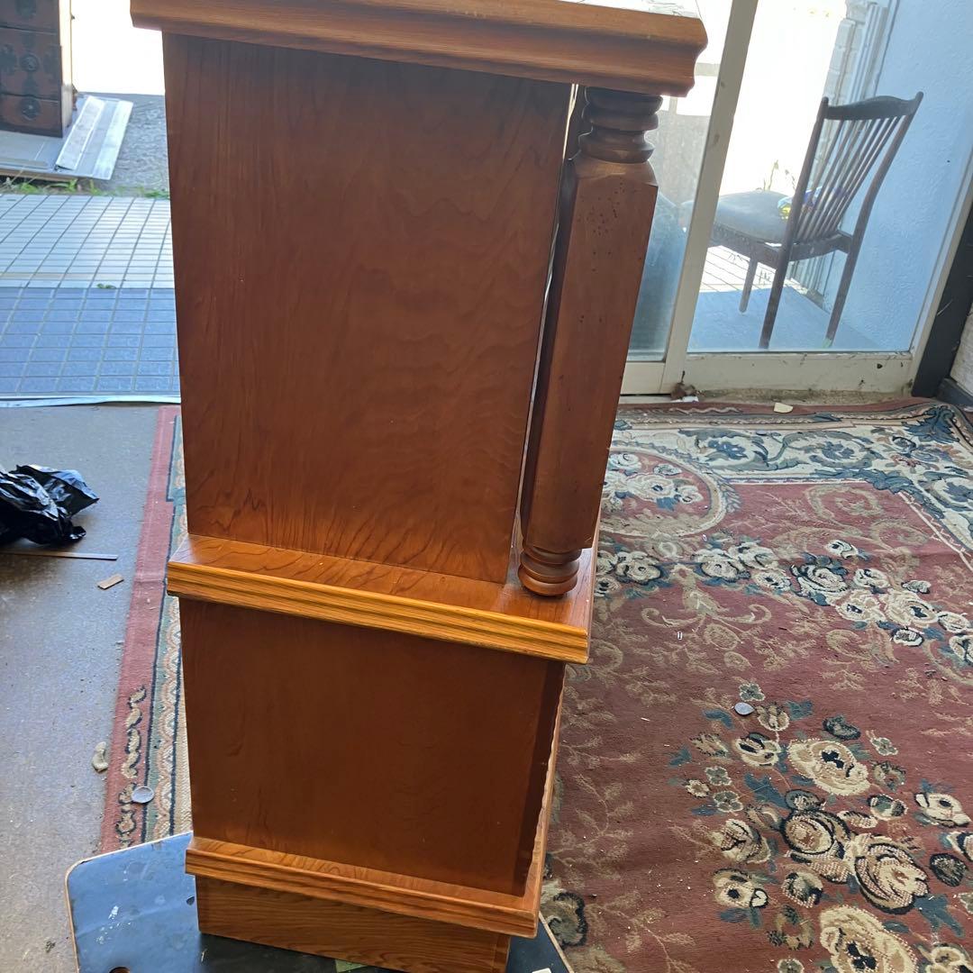 昭和レトロ 北城産業 大型 木製サイドボード 飾り棚 古家具 古道具 ビンテージ