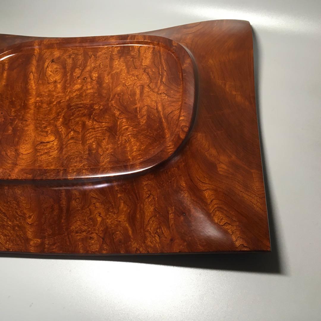 欅シカメ玉斑杢　四方盛器