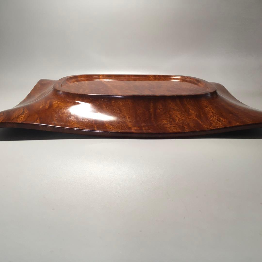 欅シカメ玉斑杢　四方盛器