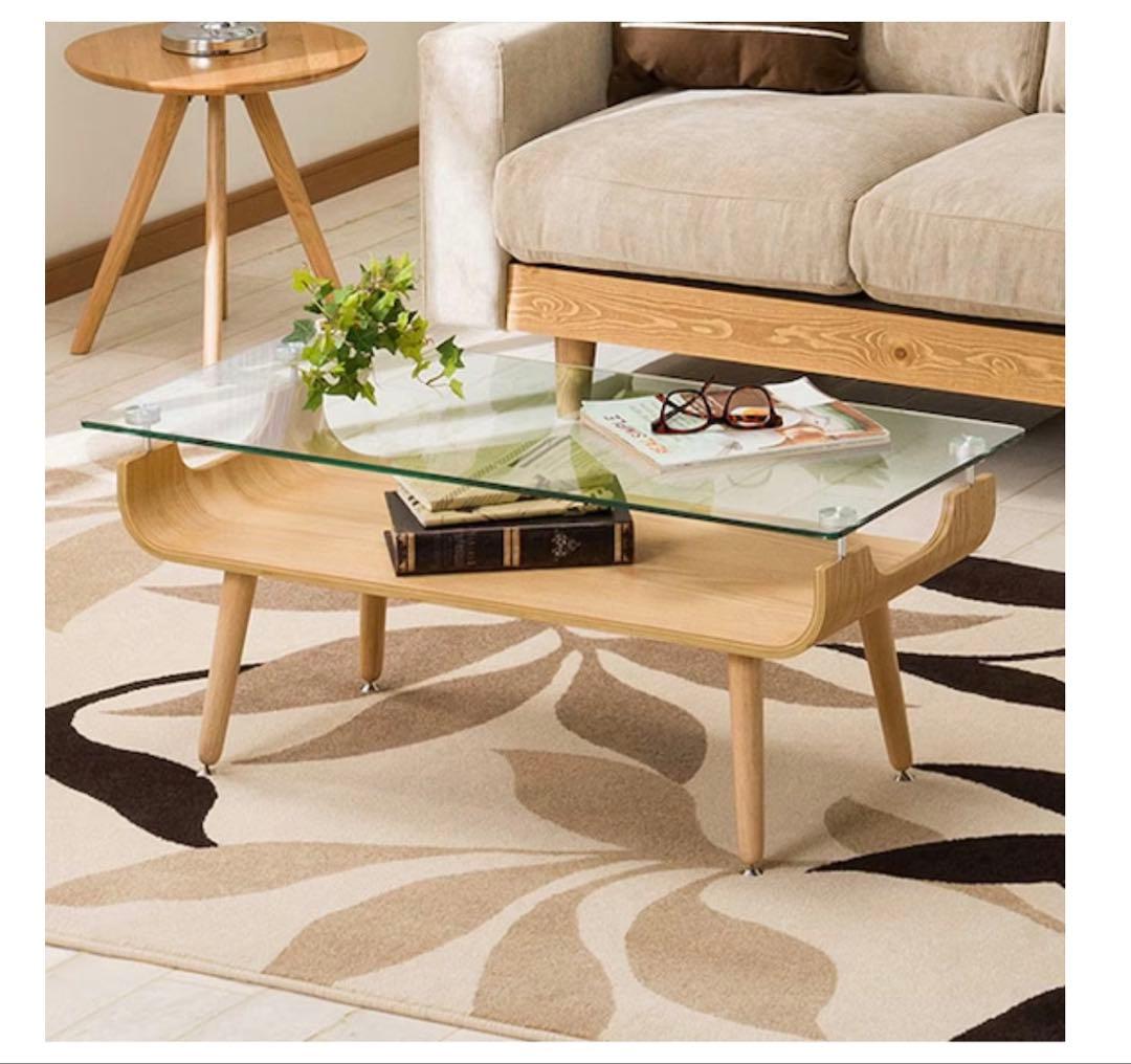 ニトリ センターテーブル ノルディック 強化ガラス ダークブラウン