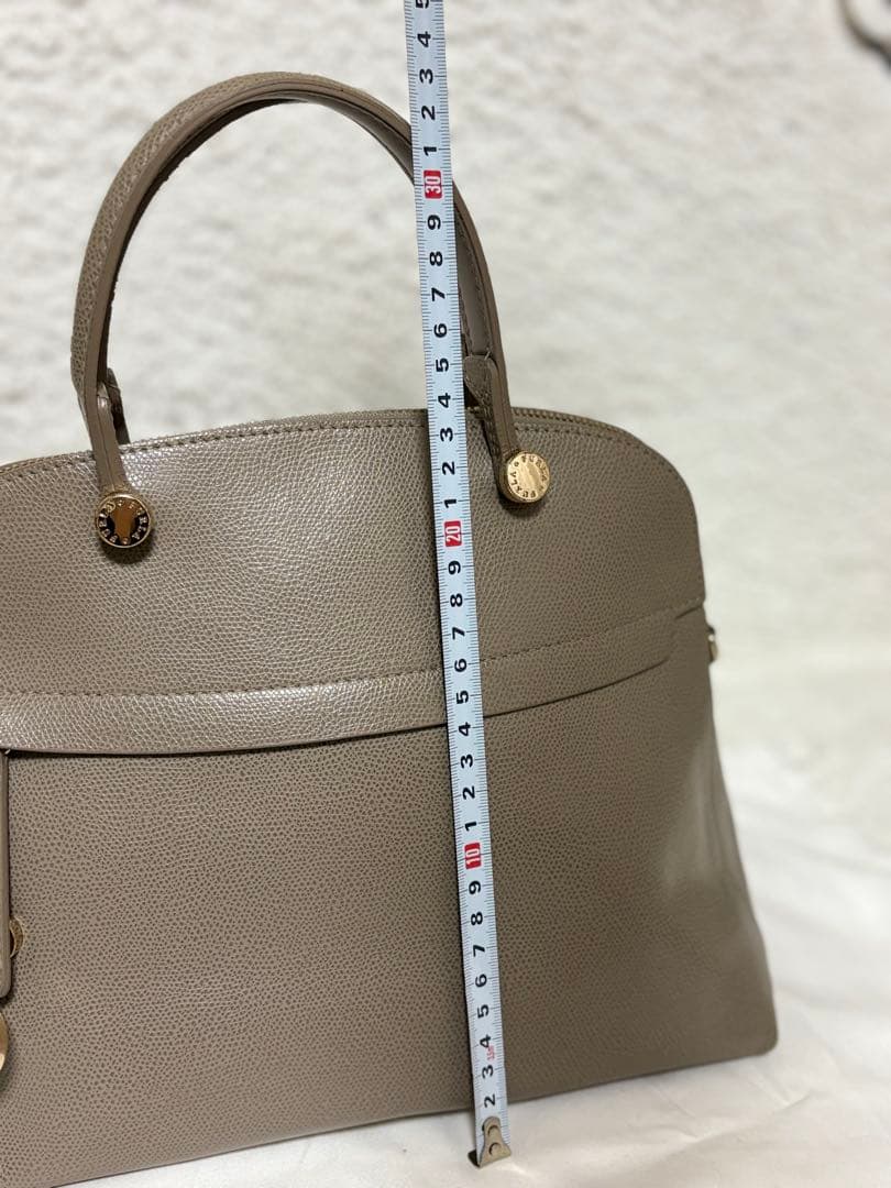 【超美品】フルラ　パイパー　グレージュ ハンドバッグ　ショルダーバッグ