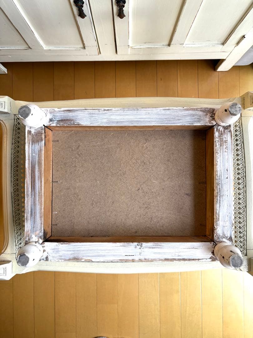 ♡ フランスアンティーク　フットスツール　トワルドジュイ　シャビーシック　牧歌的