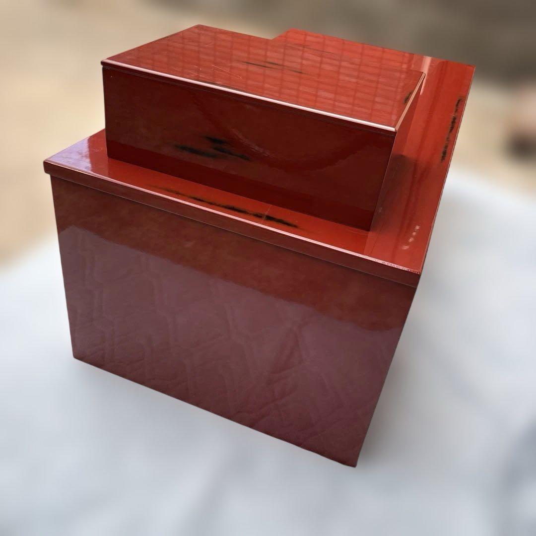 根来塗　島安汎工芸　木製文机　朱塗　昭和レトロ　古民具　学習机