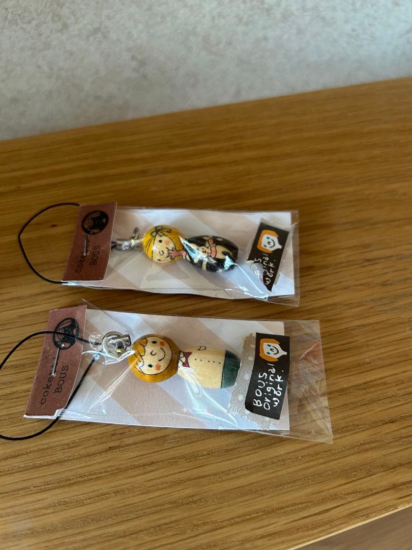 作家さん　bousさん　ハンドメイド　こけし　マトリョシカ　ストラップ6点セット