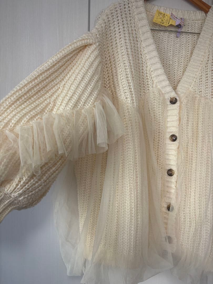 トップス Acka tulle knit cardigan