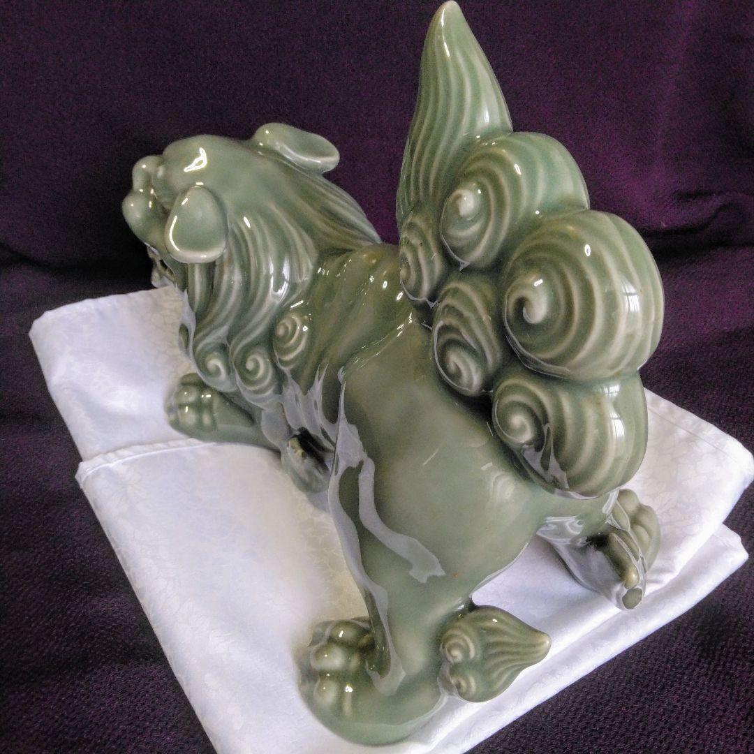 ☆青磁獅子☆鍋島青磁☆鍋島焼☆江戸時代