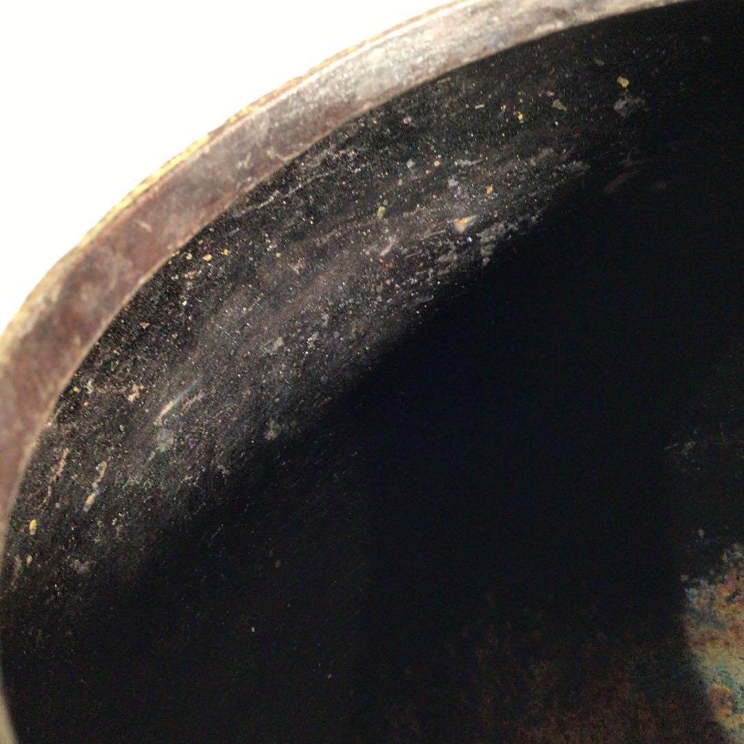 Ｍ１７６　茶釜　『釜師　加藤恵造作』『茄子耳』『素文』『棗釜』　共箱　茶道具