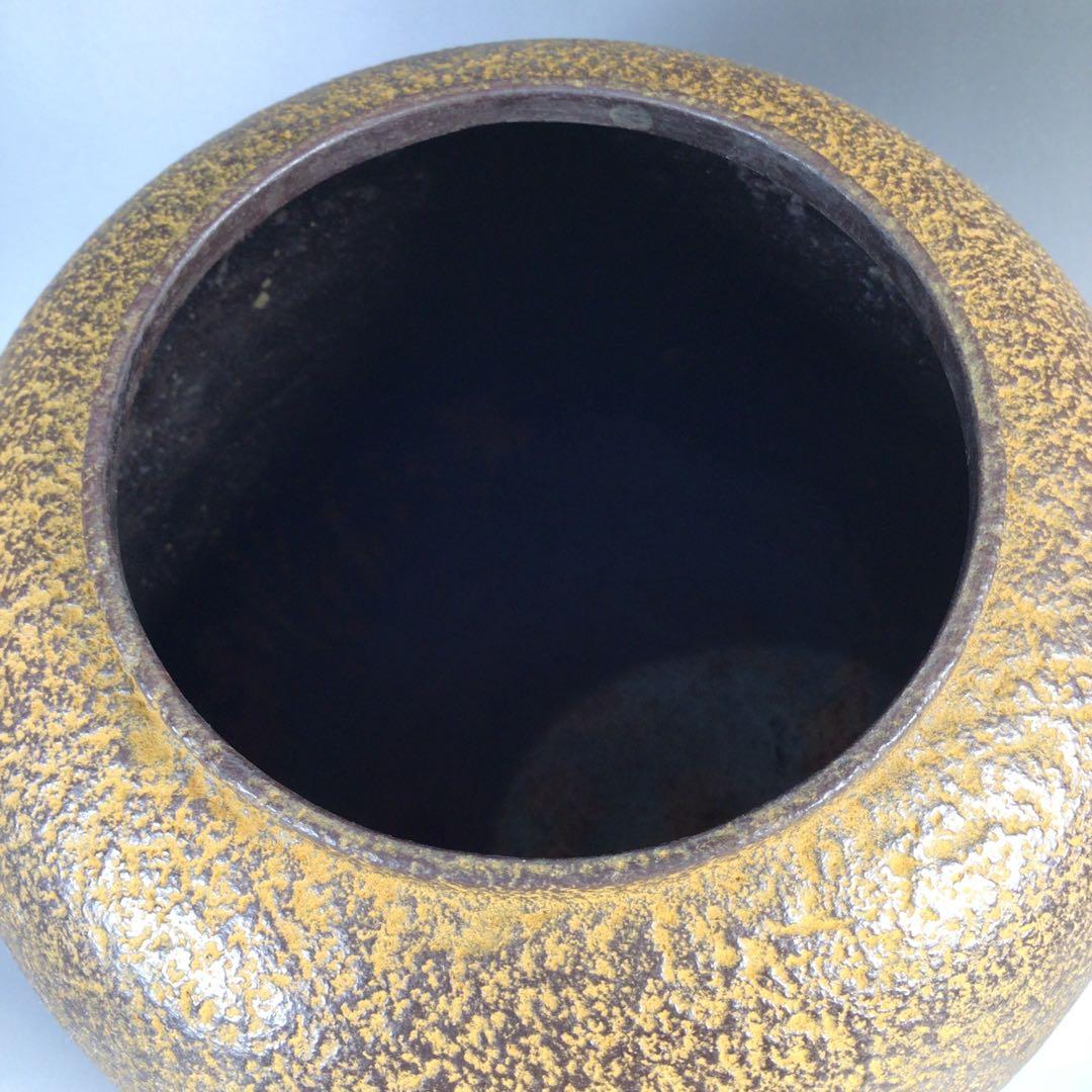 Ｍ１７６　茶釜　『釜師　加藤恵造作』『茄子耳』『素文』『棗釜』　共箱　茶道具