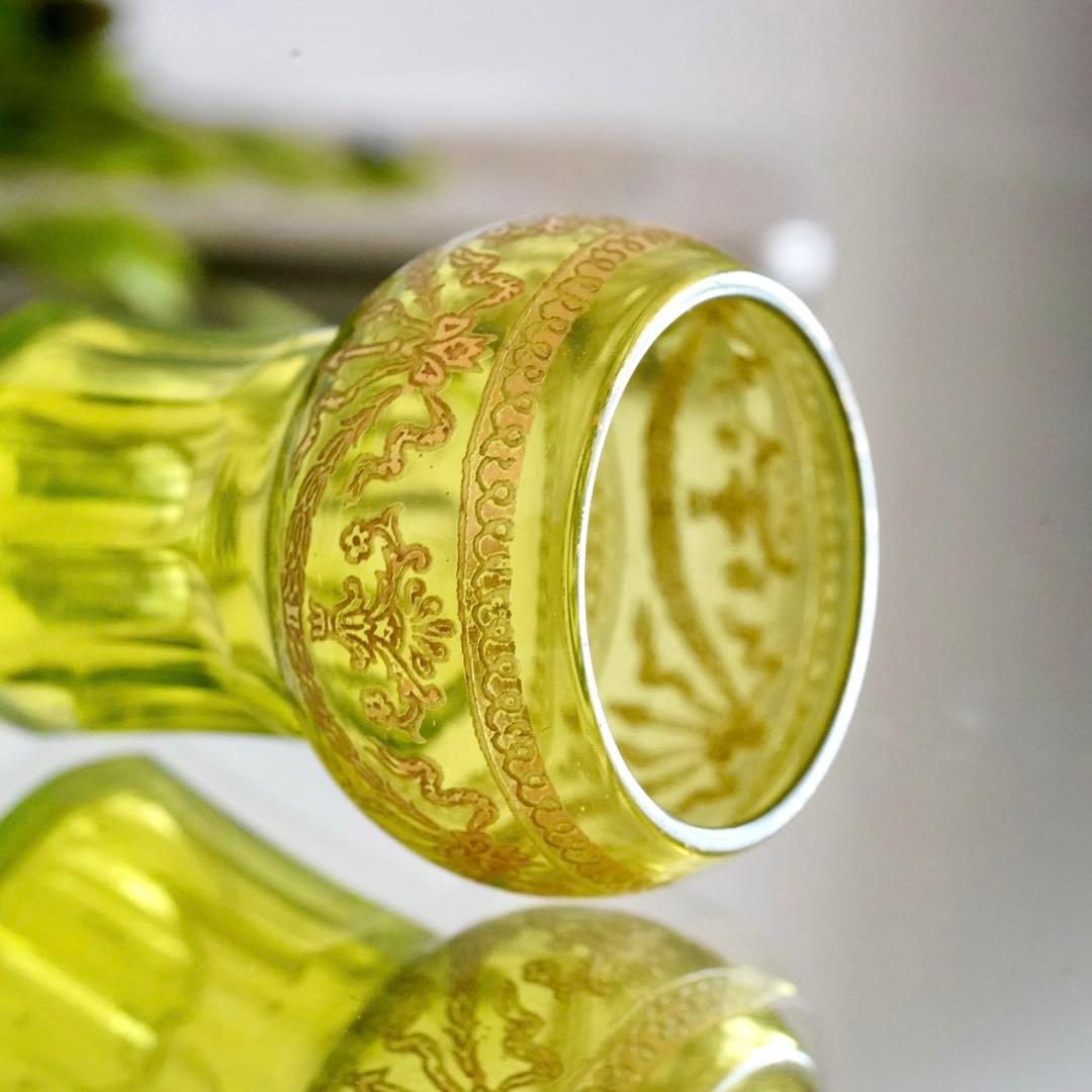 華麗なるオールド サンルイ★282 金彩★グリーン★リキュール ショットグラス