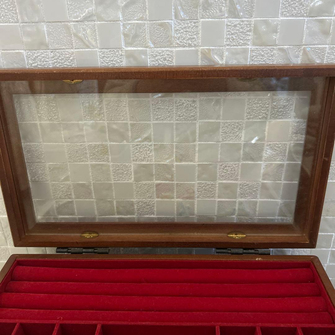 専用 木製アクセサリーケース 4段 引き出し付き 宝石箱　ジュエリーケース　木製