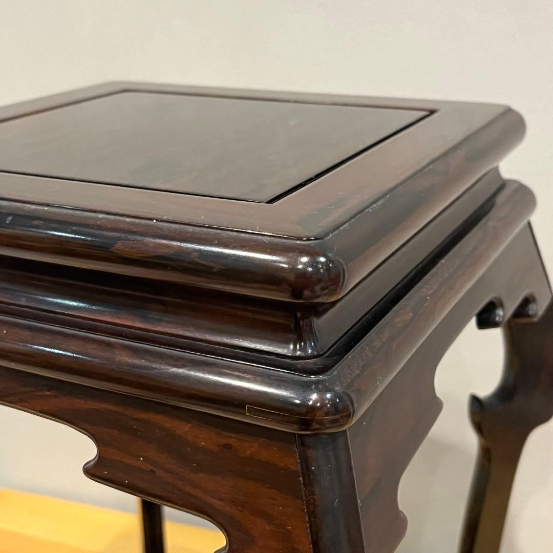 唐木花台　中卓　鉄刀木？黒檀？紫檀？約27x27x37cm 天然　タガヤ　無垢