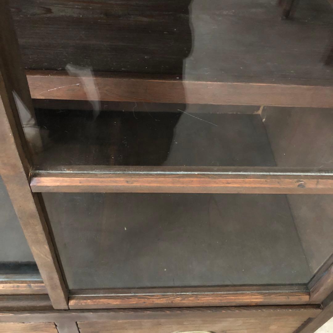 レトロ　アンティーク　古道具　古家具　古民家　ガラス棚　食器棚　箪笥　引き出し