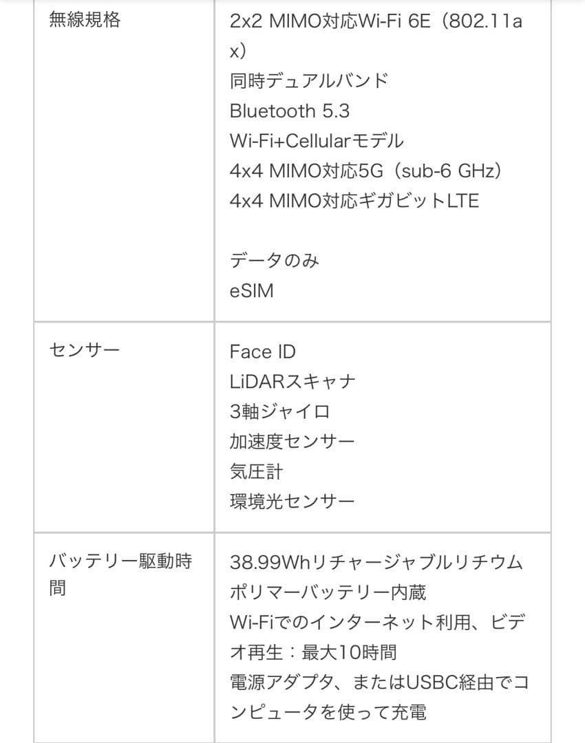 【SIMフリー】13インチiPad Pro（M4）Apple M4 10コアCP
