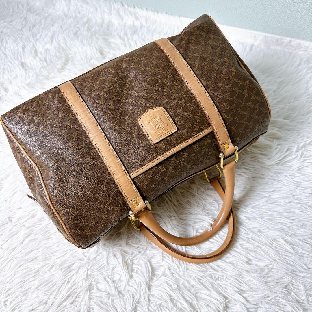 美品 セリーヌ ボストンバッグ 2way ショルダーバッグ トリオンフ マカダム