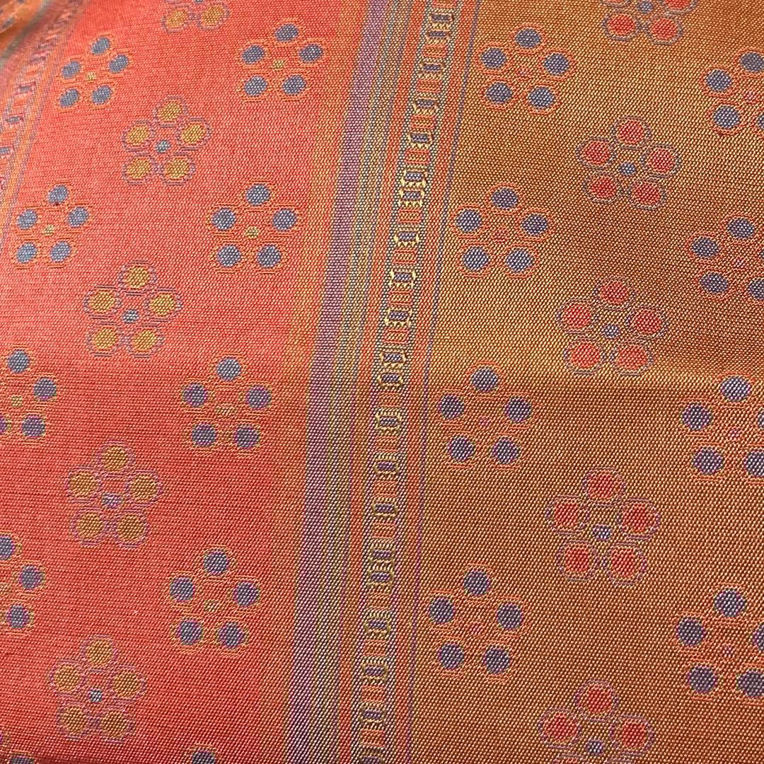 未使用近い　美品　袷　正絹　生紬　小紋　フルセット　美品西陣名古屋帯